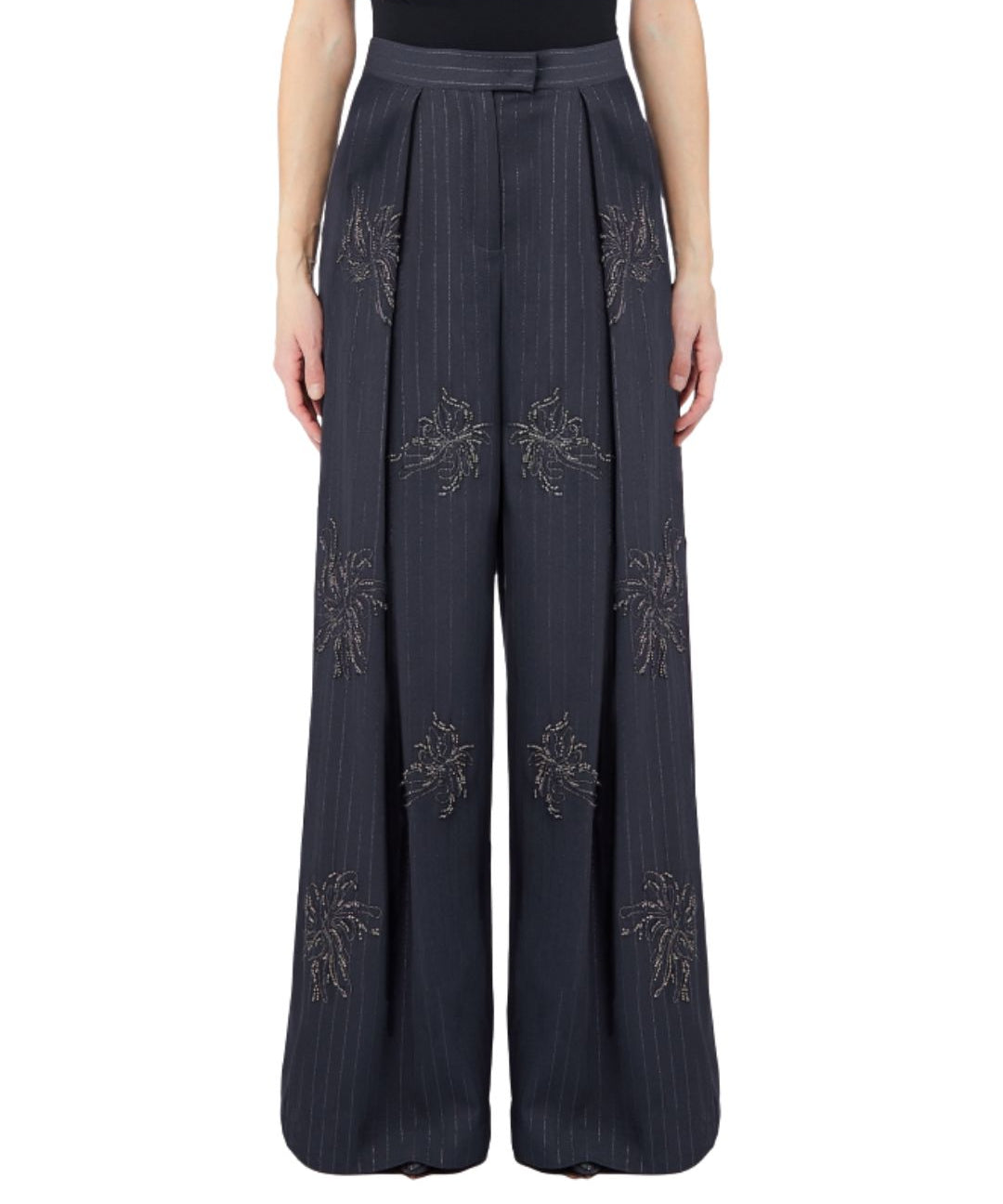 FLARE GESSATO CON RICAMO 