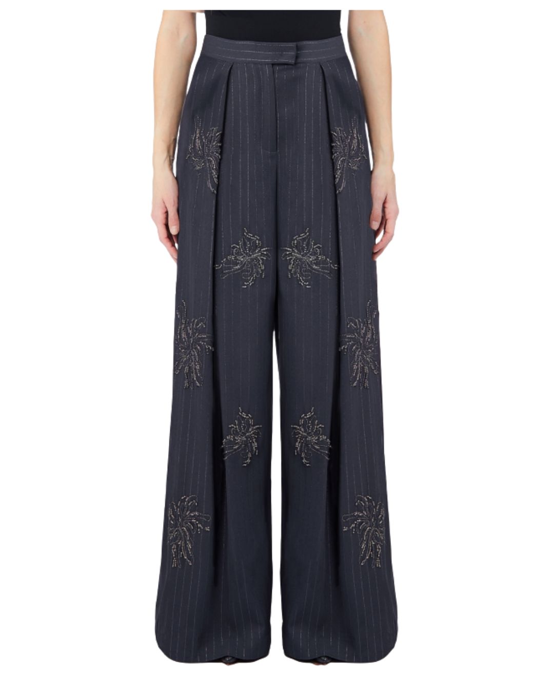 FLARE GESSATO CON RICAMO 