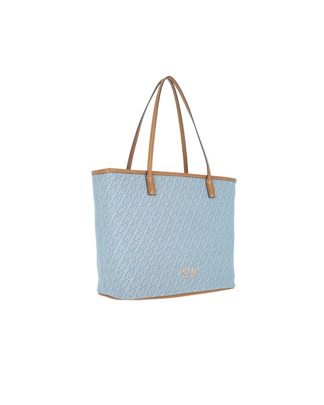 SHOPPING DENIM TESSUTO LOGATO 