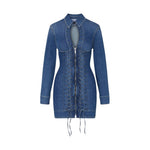 DENIM INTRECCIO SCOLLO GOCCIA ZIP DAVANTI 
