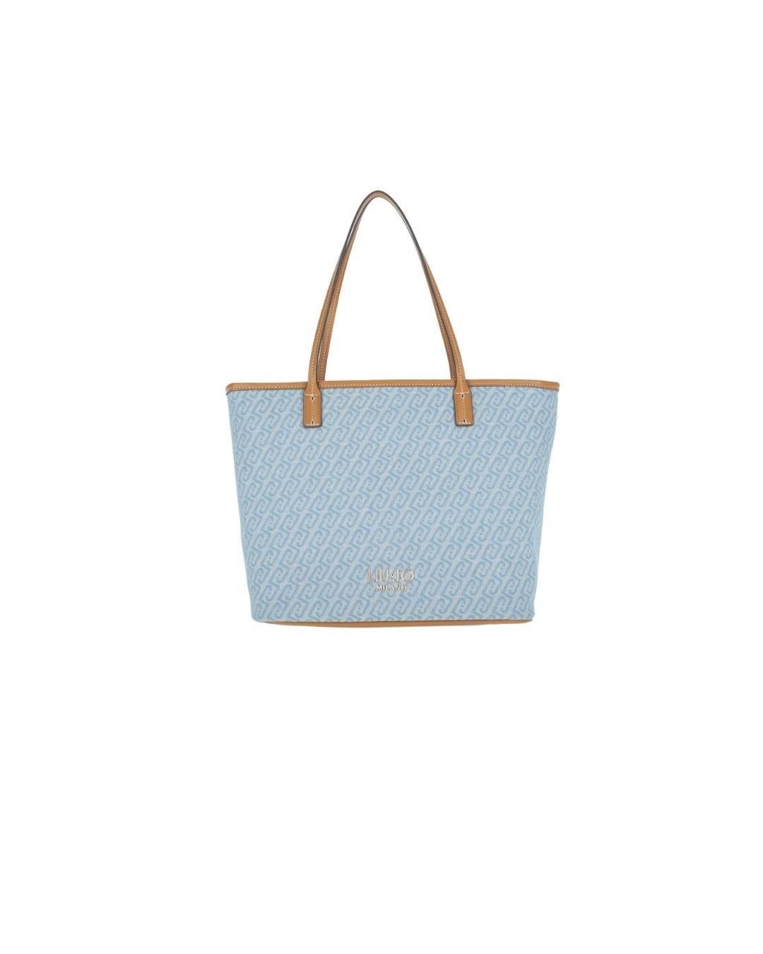 SHOPPING DENIM TESSUTO LOGATO 