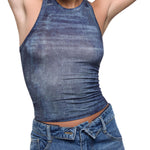 CANOTTA EFFETTO DENIM ELODIE 