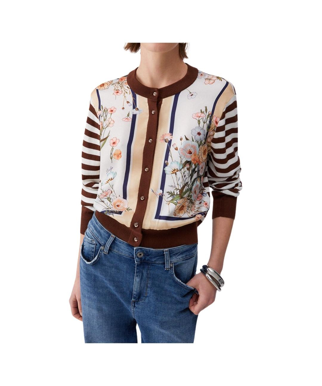 CARDIGAN BIMATERIALE ST FLOREALE 