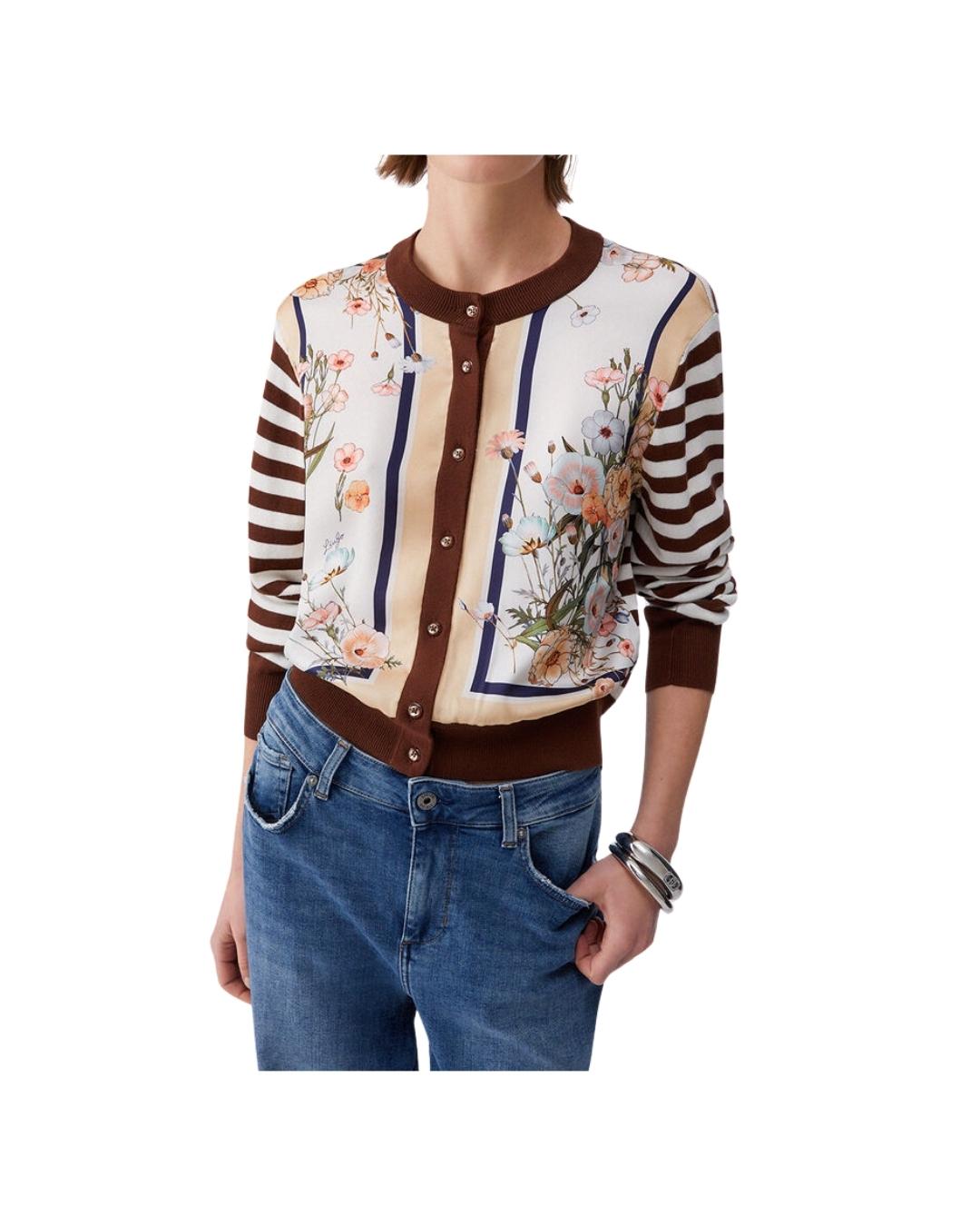 CARDIGAN BIMATERIALE ST FLOREALE 