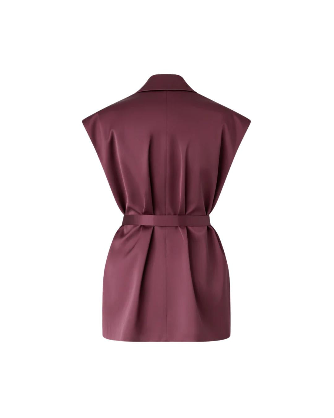 GILET SATIN CON CINTURA 