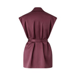 GILET SATIN CON CINTURA 