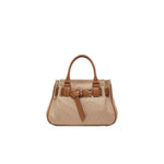 BAULETTO BIMATERIALE JACQUARD CON FIBBIA 