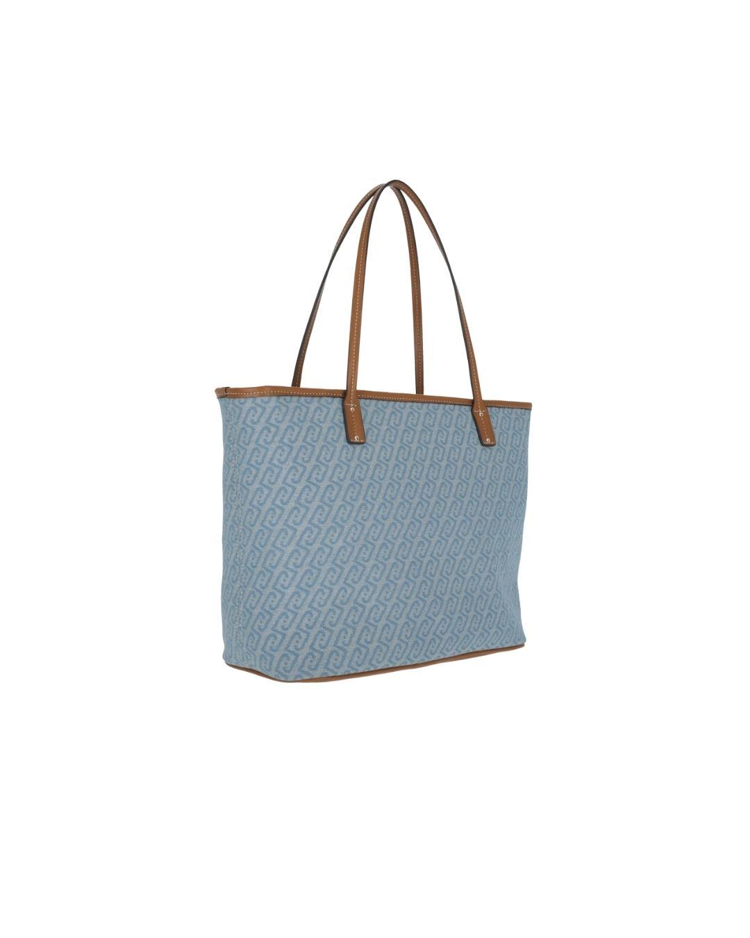 SHOPPING DENIM TESSUTO LOGATO 