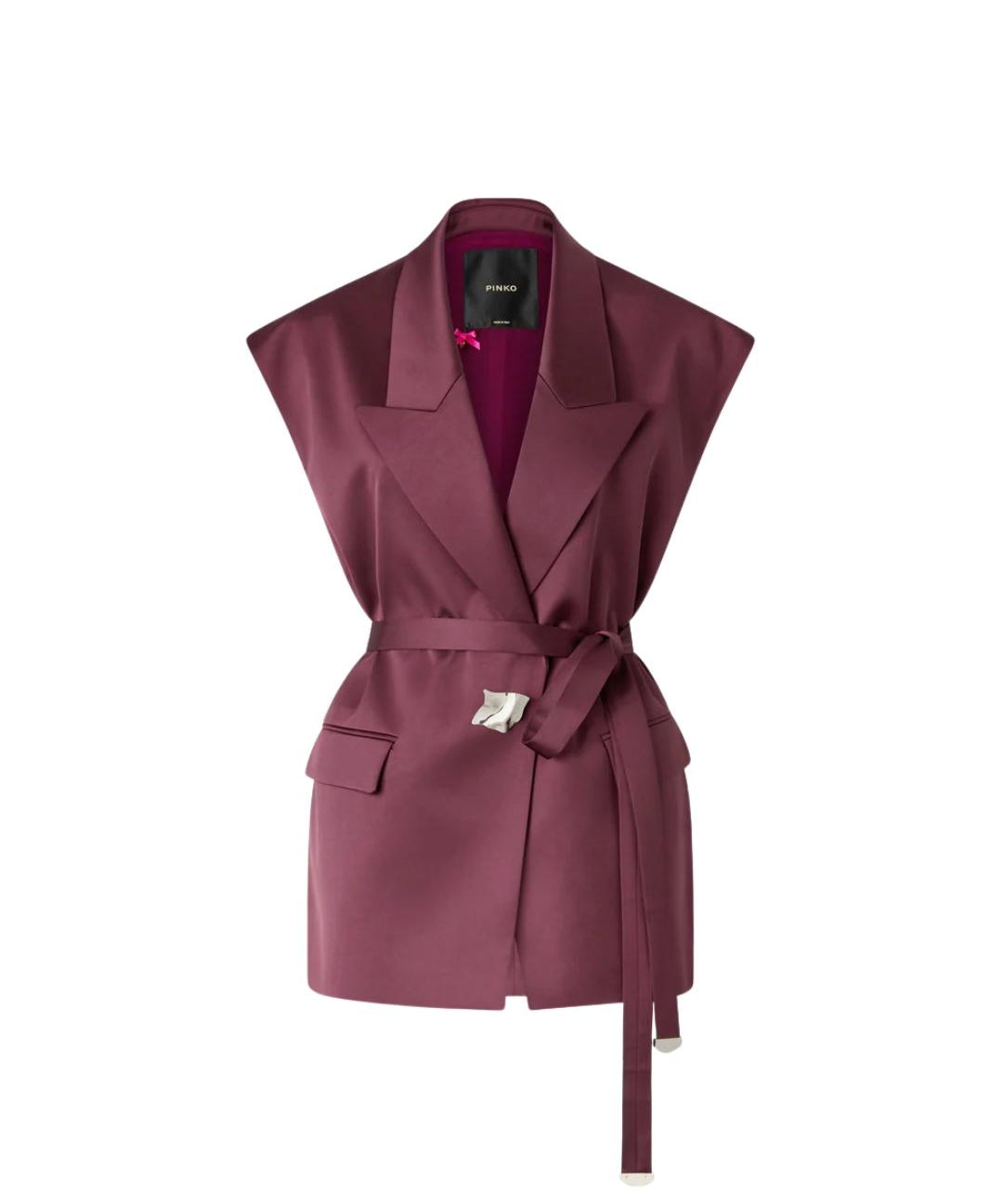 GILET SATIN CON CINTURA 
