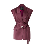 GILET SATIN CON CINTURA 