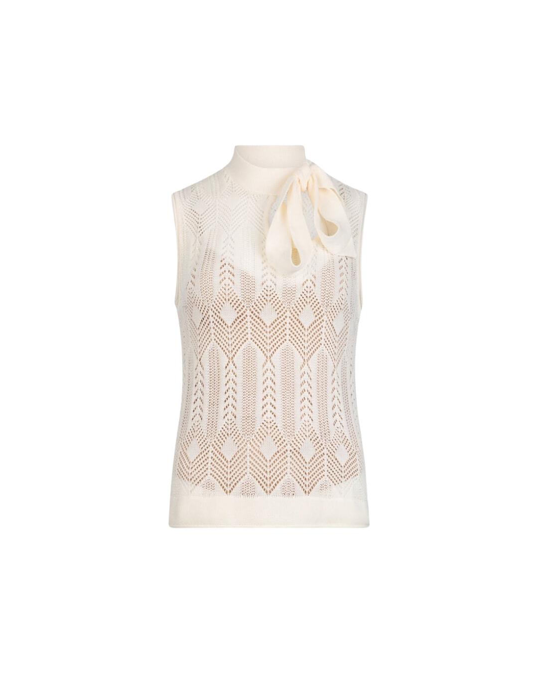 TOP CROCHETTE TRAFORATO+FIOCCO 