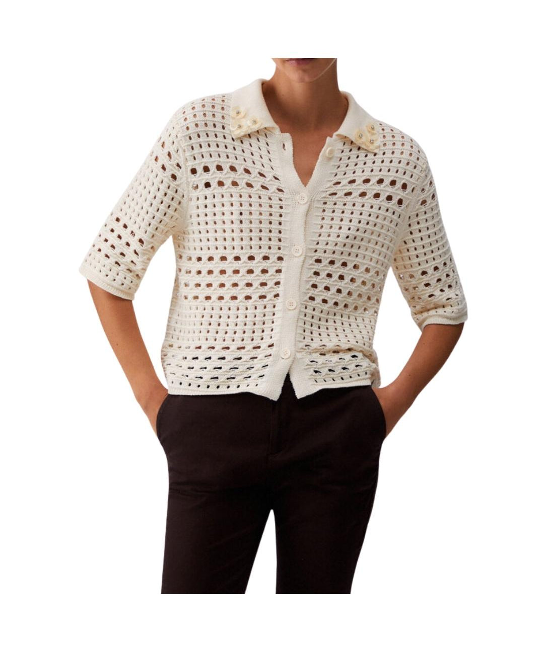 CARDIGAM MM CROCHETTE+APPLICAZIONI COLLO 