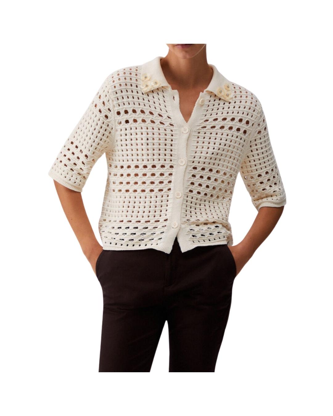 CARDIGAM MM CROCHETTE+APPLICAZIONI COLLO 