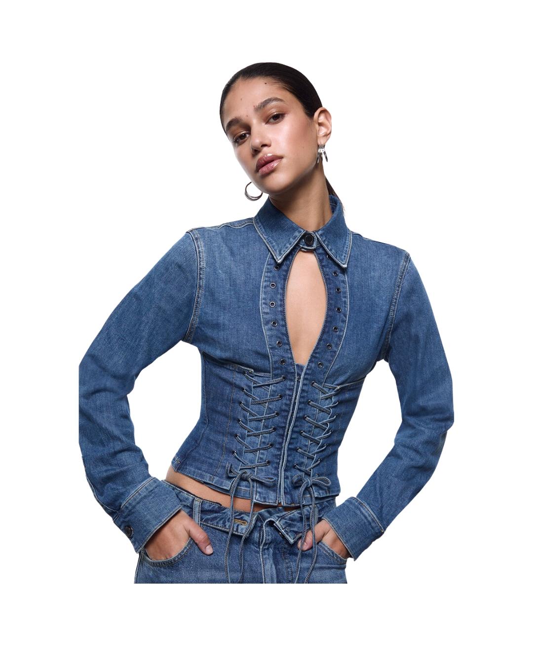 BUSTIER DENIM INTRECCIO SCOLLO GOCCIA ML 